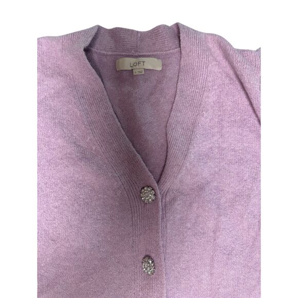 Anne Taylor LOFT Purple Bedazzled Cardigan Sweater- Small - Picture 11 of 16